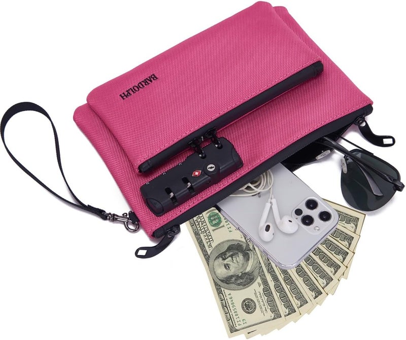 BARDOLPH Money Bag with Lock, Double layer Men & Women's Locking Accessories Pouch, Bank Bag, Passports, Notary Supplies, Valuable StorageBag,CashBag and Zipper NotaryBag with Lock - Image 3